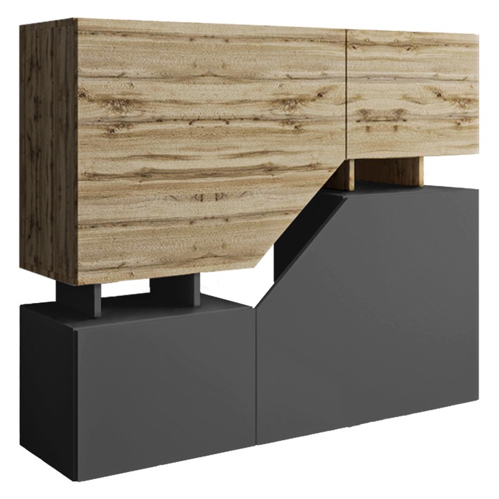 Comoda Bekas, MIRJAN24, antracit / wotan, 120x100x35 cm