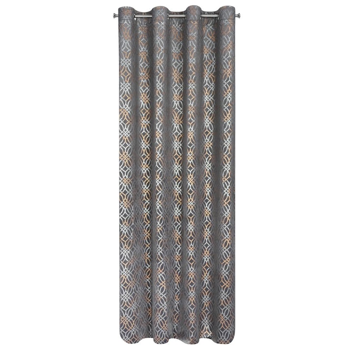 Завеса Eurofirany ARETA, Метални халки, стомана/сребро, 140x250 см