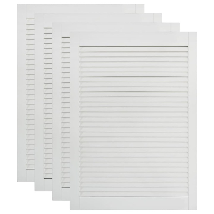 vidaXL 4 db fehér tömör fenyőfa lamellás szekrényajtó 69 x 39,4 cm (151162)