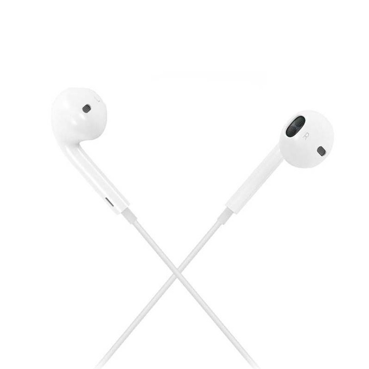 GrizzGlass fülbe helyezhető audio fejhallgató kompatibilis Apple, Lightning, mikrofon, 1,2 m, fehér