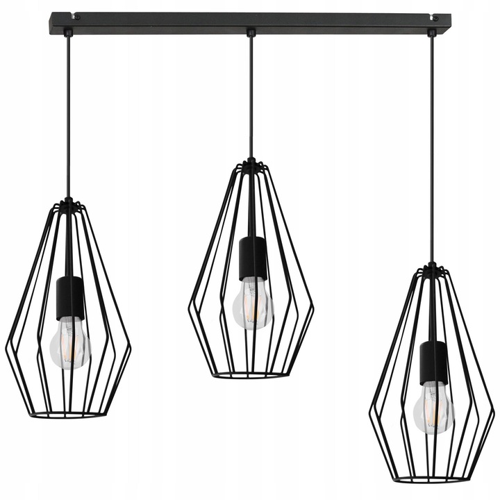 Lampa suspendata moderna, Light Home, Metal, E27, LED, Negru