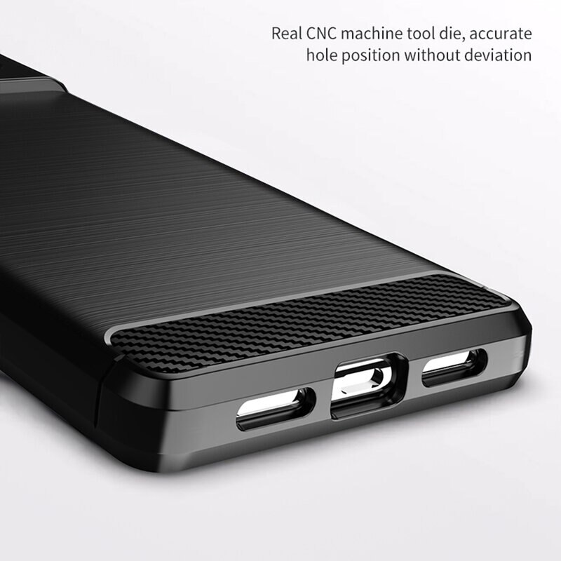 Husa compatibila cu Google Pixel 6 TPU Carbon - Negru
