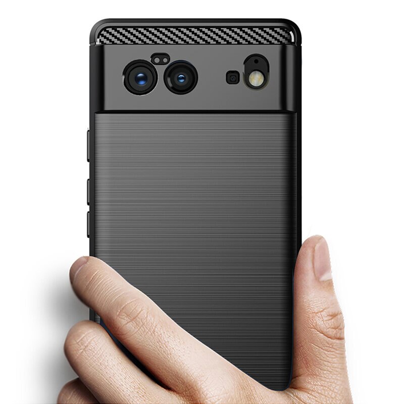 Husa compatibila cu Google Pixel 6 TPU Carbon - Negru