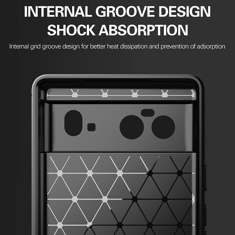 Husa compatibila cu Google Pixel 6 TPU Carbon - Negru