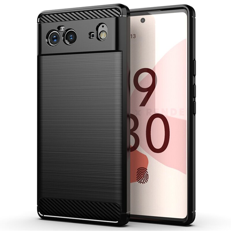 Husa compatibila cu Google Pixel 6 TPU Carbon - Negru