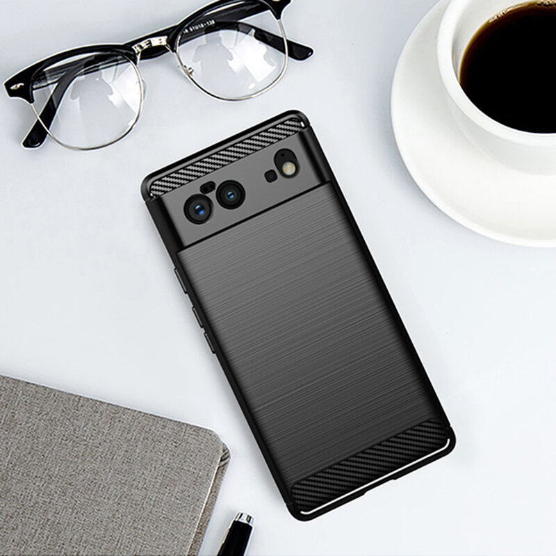 Husa compatibila cu Google Pixel 6 TPU Carbon - Negru