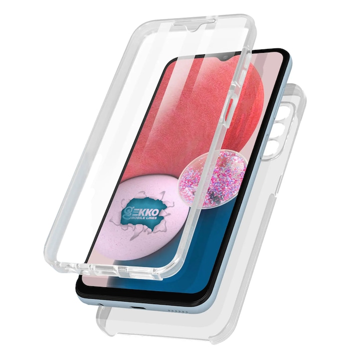 Husa integrala pentru Samsung Galaxy A34, Full Body, protectie Fata si Spate, din silicon si plastic, Hard Shell 360°, Transparenta