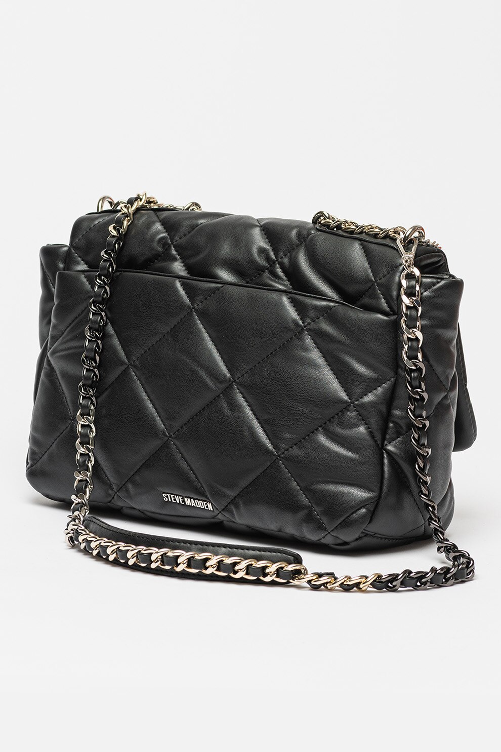 Steve Madden, Капитонирана чанта Terra от еко кожа, Черен eMAG.bg