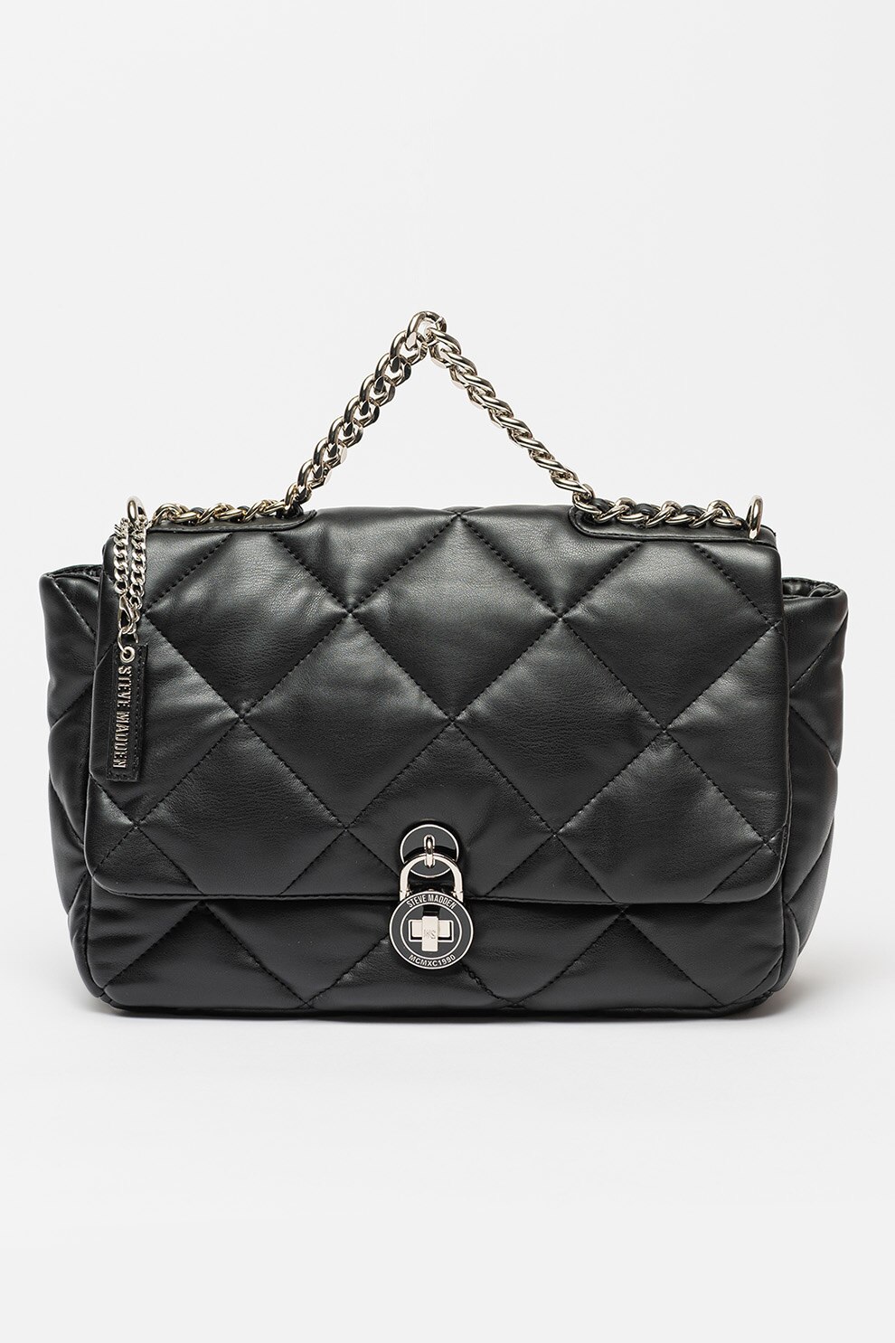 Steve Madden, Капитонирана чанта Terra от еко кожа, Черен eMAG.bg