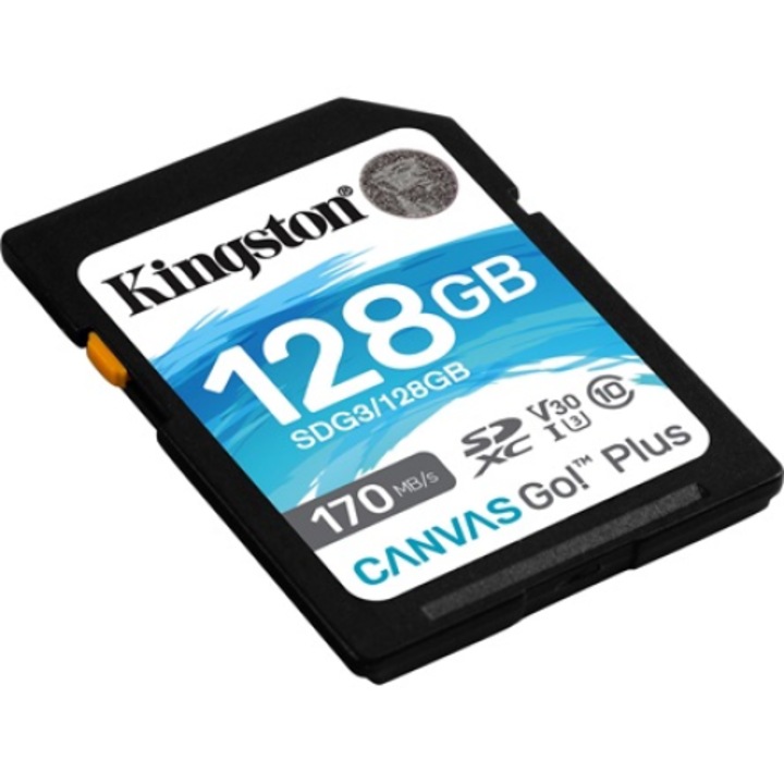 Kingston 128GB Canvas Go! Plus UHS1 U3 V30 SDXC memóriakártya (SDG3/128GB) - Memóriakártya