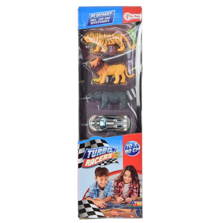 Подложка за игра с коли Turbo Racers с аксесоари - животно