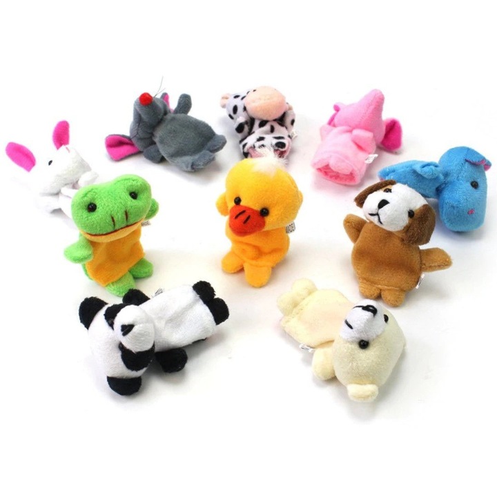 Set 10 papusi pentru degete, Plus, +0 ani, Multicolor