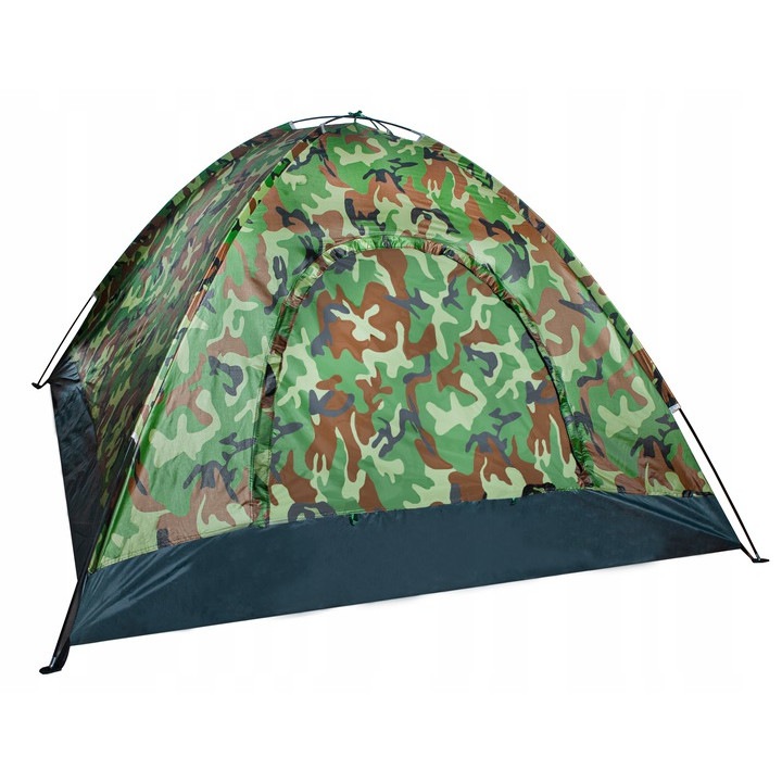 Cort camping, Zola, 4 persoane, 1 camera, 190x190x125 cm, model camuflaj