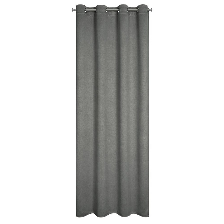 Завеса Eurofirany CARLO, Метални халки, сиво, 140x250 см