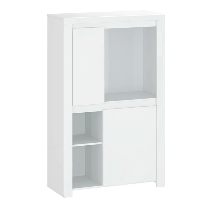 Comoda mdf alb lucios Lindy 98x41.5x156.5 cm