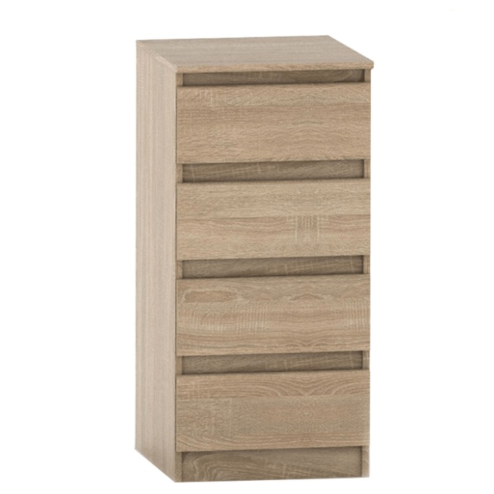 Comoda cu 4 sertare din mdf maro stejar sonoma Hany 45x49x95 cm