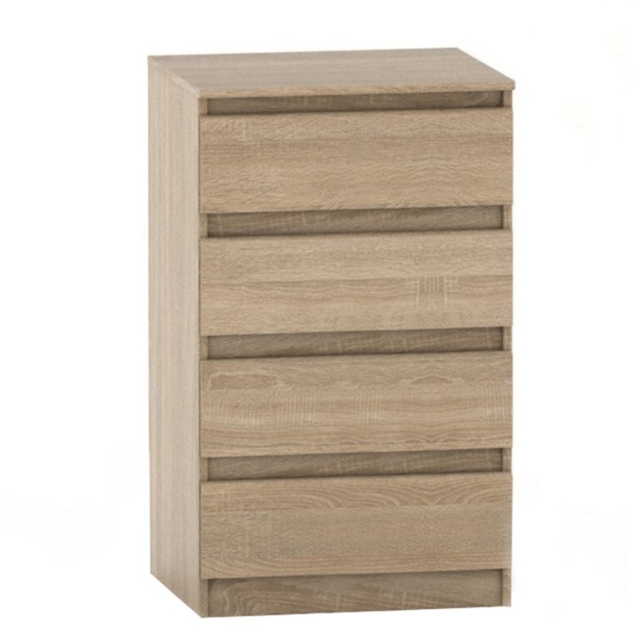 Comoda cu 4 sertare din mdf maro stejar sonoma Hany 60x49x95.4 cm
