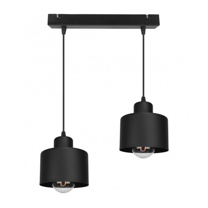 Pendul modern, Light Home, Metal, E27, LED, 230 V, Negru
