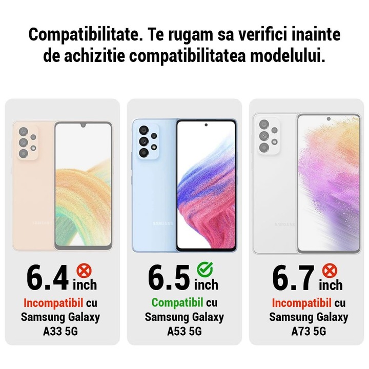 Протектор за Samsung Galaxy A53 5G, Full Cover, HD Clarity, черен