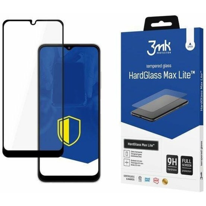 Протектор 3Mk HardGlass Max Lite, за Samsung Galaxy A22 5G, черен
