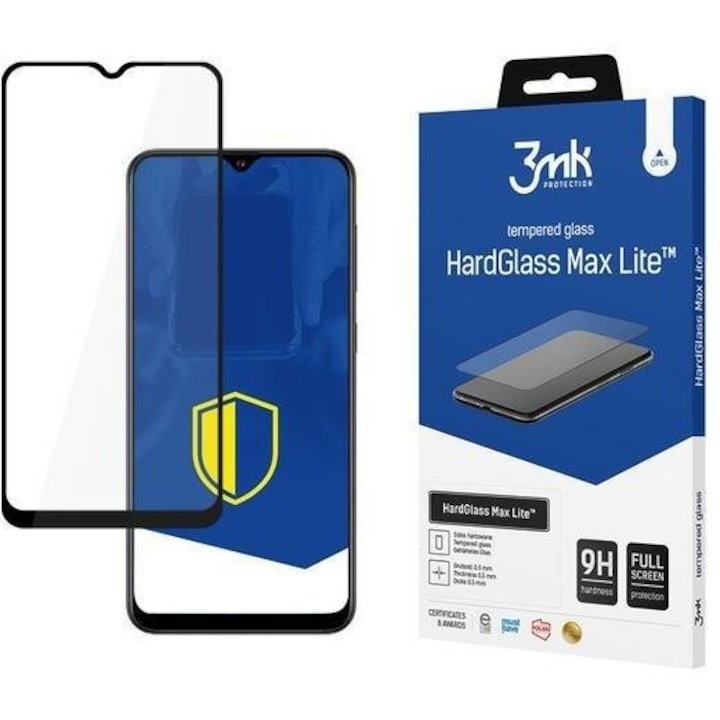 Протектор 3Mk HardGlass Max Lite, за Samsung Galaxy A03s 4G, черен