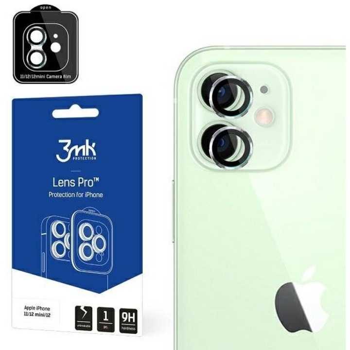 Протектор 3Mk Lens Protection, за iPhone 11/12/12 Mini, за камера, с поставка, за слагане