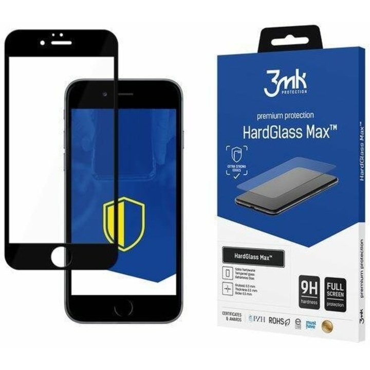 Протектор 3Mk HardGlass Max, за Apple iPhone 6 Plus, черен