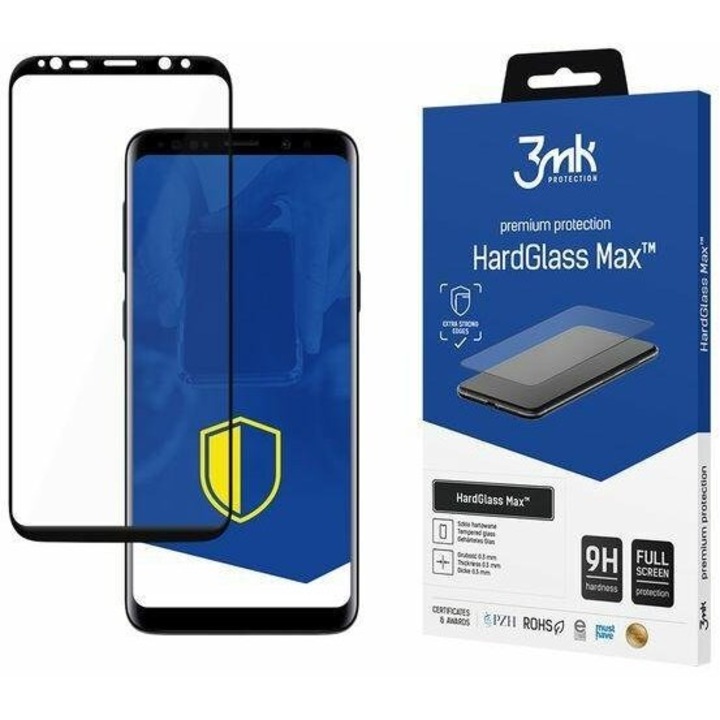 Protector 3Mk HardGlass Max, Samsung Galaxy S9, fekete