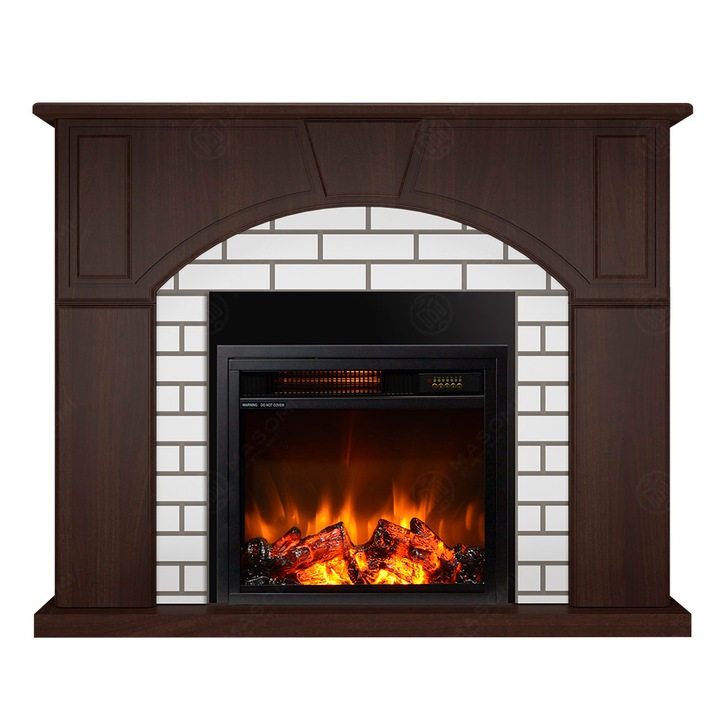 Semineu electric, Masomi, Mozart 20 & Bahus-17' 1600 W, Nuc negru, 98*82*25 cm