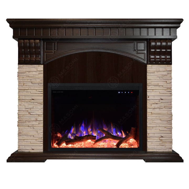 Semineu electric, Masomi, Terra 26 & Bliss-26' 1600 W, Nuc negru, 116*95*34 cm