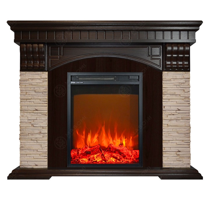 Semineu electric, Masomi, Terra 26 & Miriam-18' 1600 W, Nuc negru, 116*95*34 cm