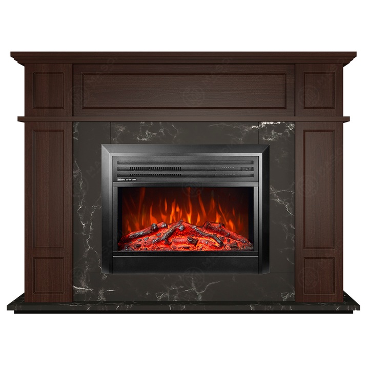 Semineu electric, Masomi, Vilnus 29 & Marsel-26' 1600 W, Nuc negru, 132*100*30 cm