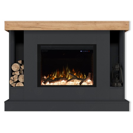 Eлектрическа камина MASOMI, Woodline 26 & Bliss-26", 1600W, Антрацит/Златен дъб