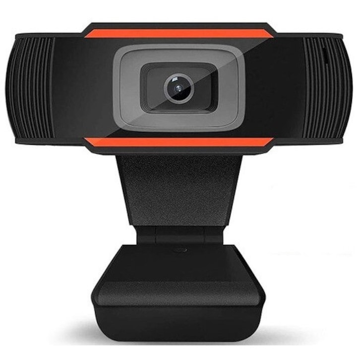 WEB kamera mikrofonnal, 1280x480p felbontás, USB 2.0, 150 cm, fekete/narancs