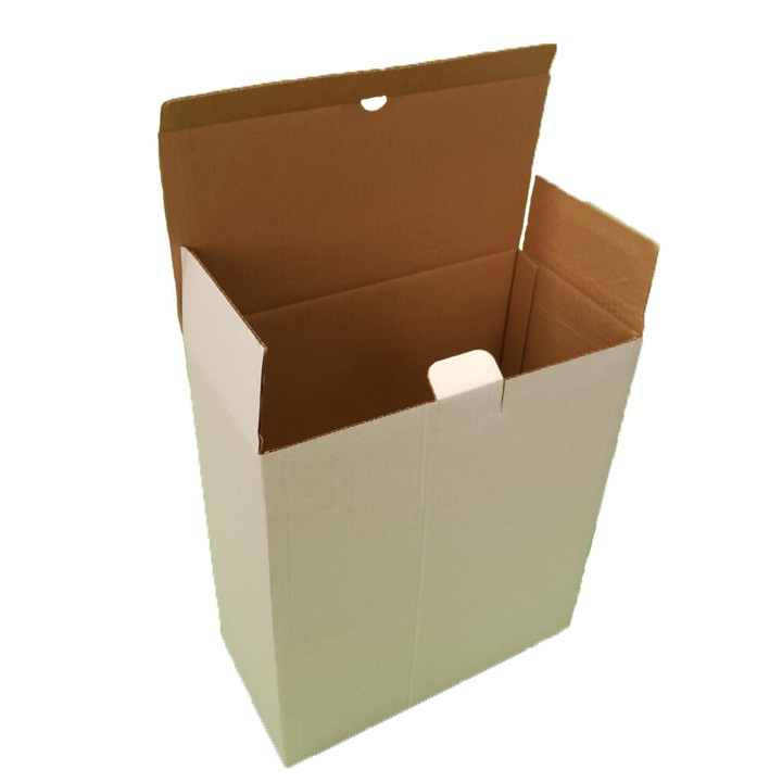 Set 100 Cutii cu Preformare, 86x86x155 mm, Carton Alb/Natur