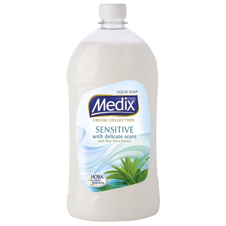 Сапун Течен Медикс Крийм Сензитив, 900мл, Пълнител