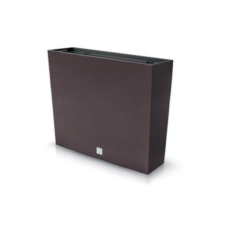 Декоративна саксия, Тънка, Имитация на ратан, Кафява, 58x18x49.8 см