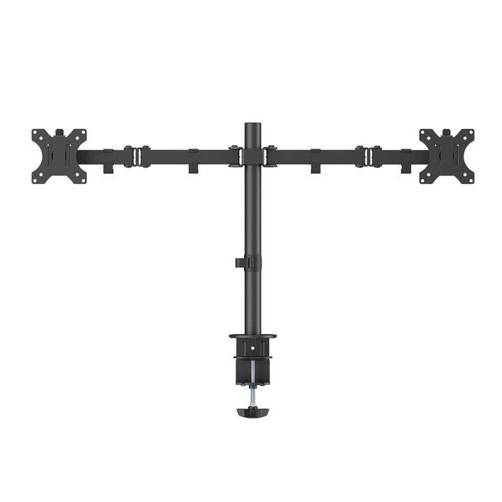 Стойка за 2 мониторa ACT AC8302, за бюро, Регулируема, 35", 2x8 кг, Черна