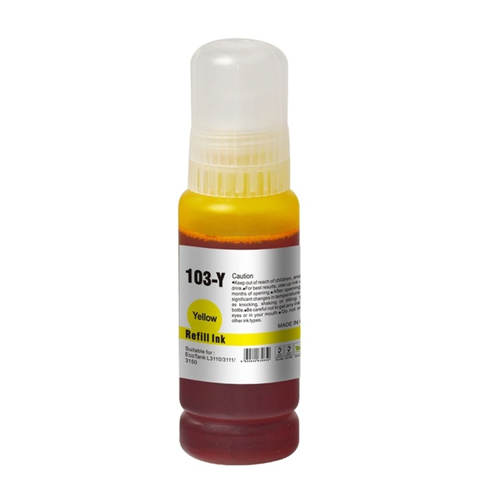 Flacon de cerneala pentru Epson 103, pentru modelele L3110/3111/3150, 70ml, galben