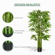 Planta artificiala de bambus, Homcom, Φ17 cm Ghiveci negru, Interior/Exterior, 160 cm, Verde/Negru