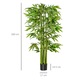 Planta artificiala de bambus, Homcom, Φ17 cm Ghiveci negru, Interior/Exterior, 160 cm, Verde/Negru