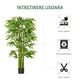 Planta artificiala de bambus, Homcom, Φ17 cm Ghiveci negru, Interior/Exterior, 160 cm, Verde/Negru