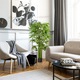 Planta artificiala de bambus, Homcom, Φ17 cm Ghiveci negru, Interior/Exterior, 160 cm, Verde/Negru