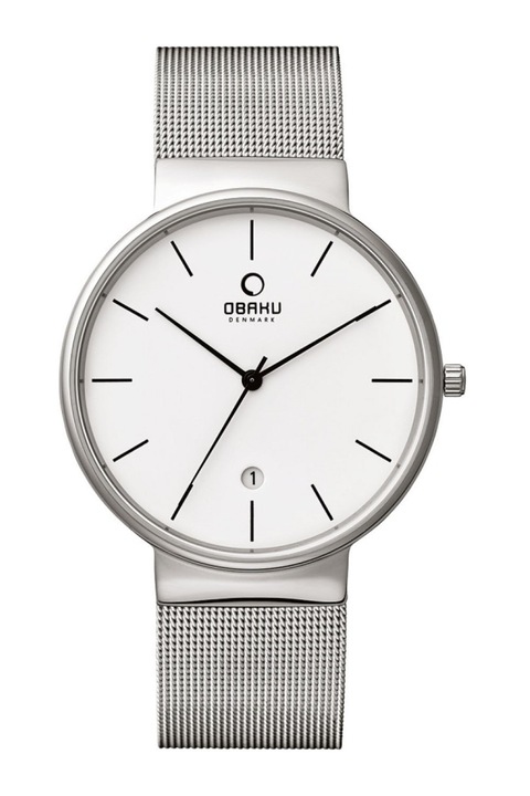 Мъжки часовник, Obaku, неръждаема стомана, 41 mm, бял, V153GDCIMC