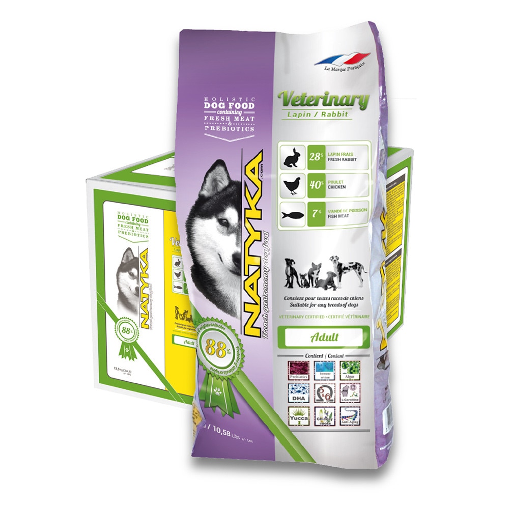 Natyka Veterinary - Rabbit - 13.5 Kg (pachet 3 x 4.5 Kg) - Hrana semiumeda super-premium