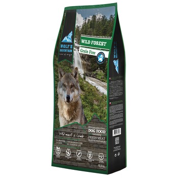 Hrana uscata pentru caini Wolf's Mountain Wild Forest, 12 Kg Hrana uscata pentru caini Wolf's Mountain Wild Forest, 12 Kg