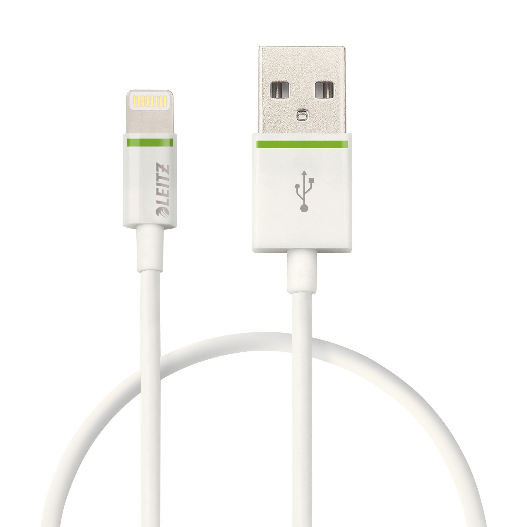 Cablu de date Leitz Complete Lightning - USB, 30 cm alb