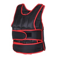 Vesta cu greutati, Homcom, Textil, 20 kg, 38 greutati unice, Inchidere velcro, Negru/Rosu