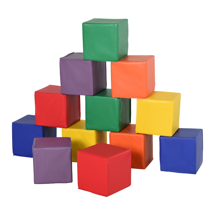 Set joc educativ pentru copii, Homcom, 12 piese, 1-3 ani, 20x20x20 cm, Multicolor