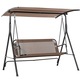 Outsunny, Leagan terasa, 3 locuri, 172x110x155cm, Copertina rabatabila, Metal/Poliester/Textil, Maro